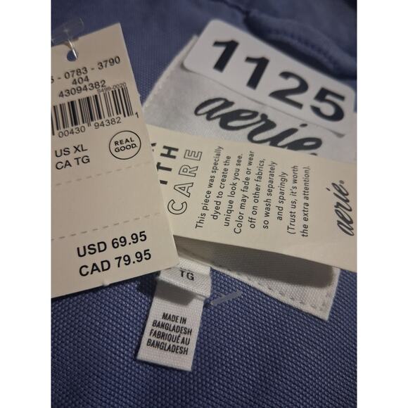 Aerie Womens size XL Canvas Button Up Lifestyle Academia Cropped Chore Jacket - Picture 6 of 8